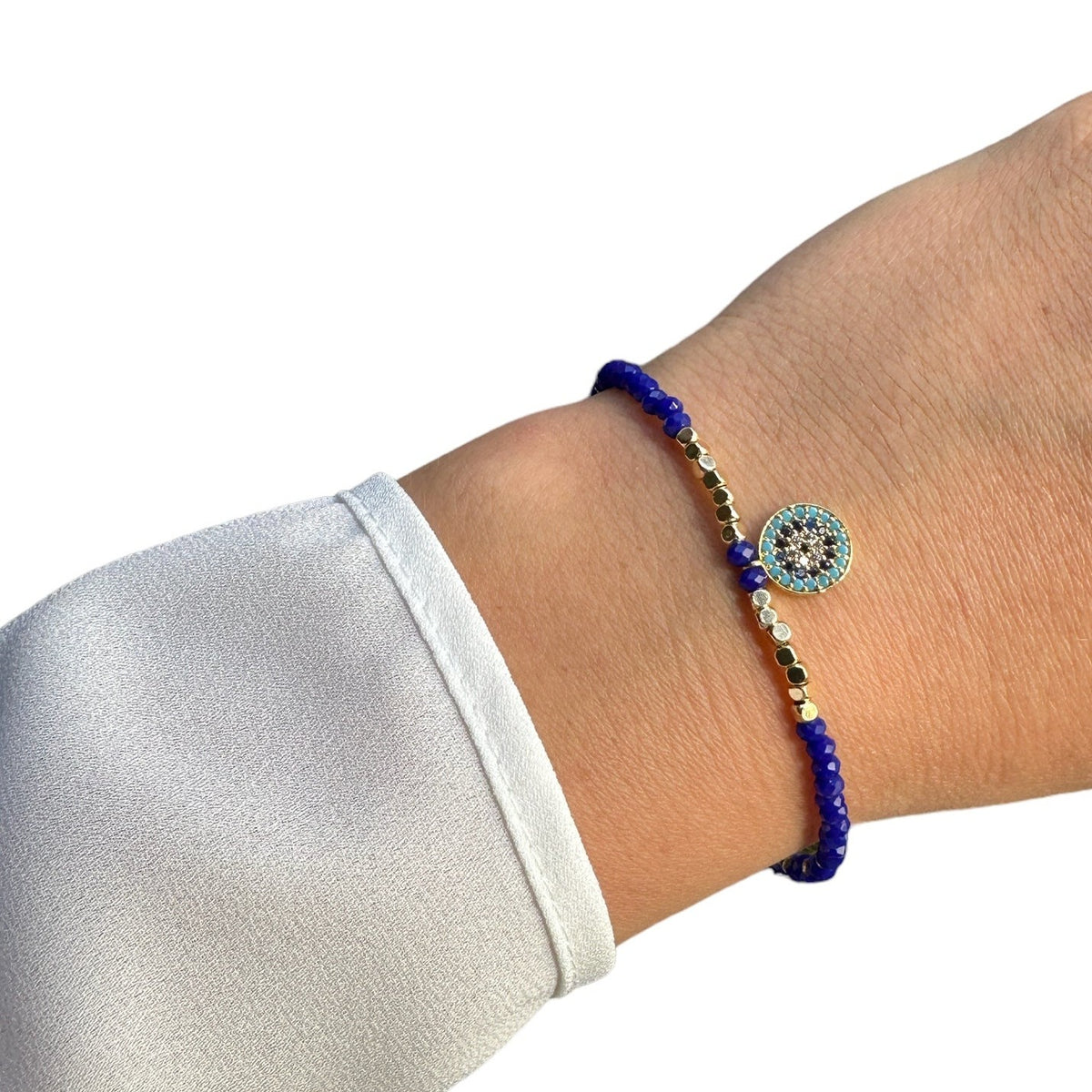 Evil Eye Bead Bracelets in Gold Plated