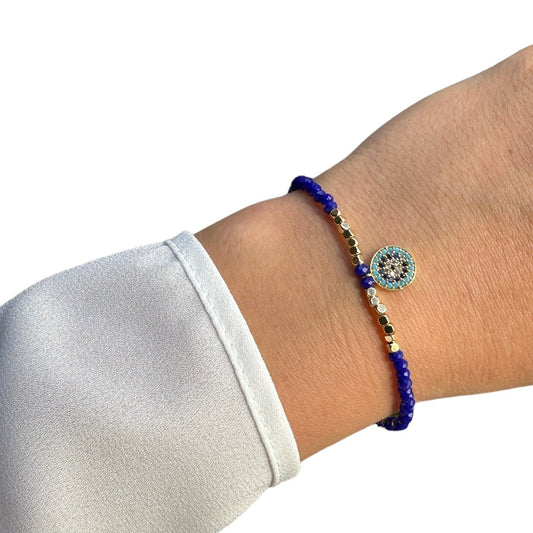 Evil Eye Bead Bracelets in Gold Plated