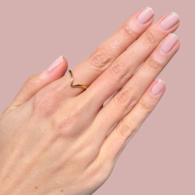Plain V Wishbone Stacking Rings