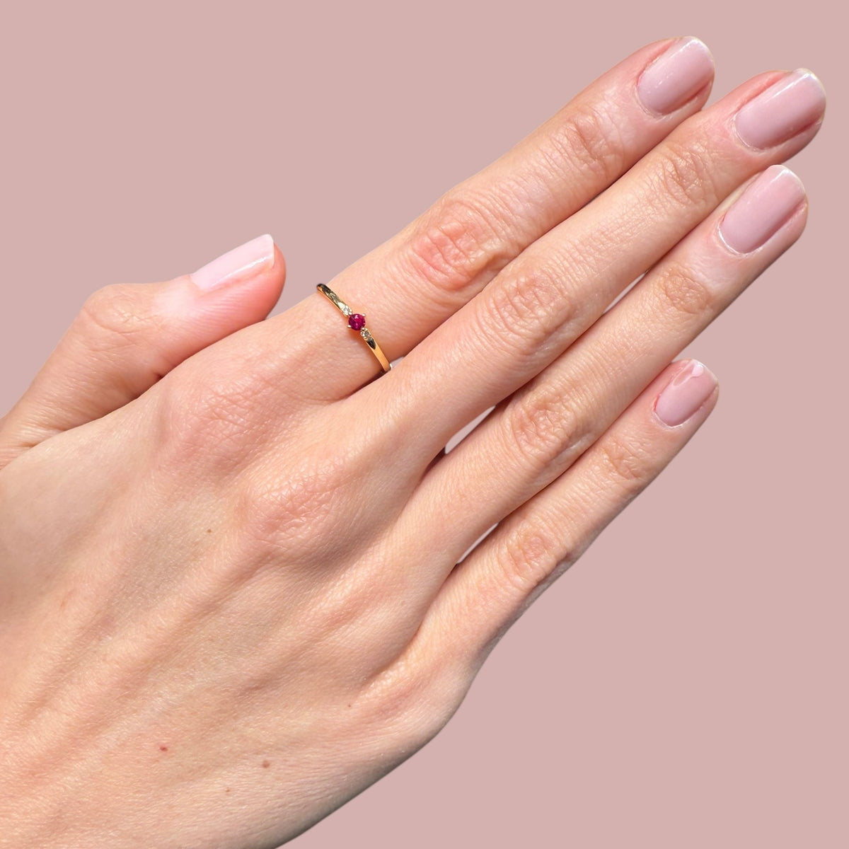 Ruby Look Cz Stone Rings