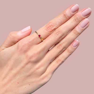 Ruby Look Cz Stone Rings