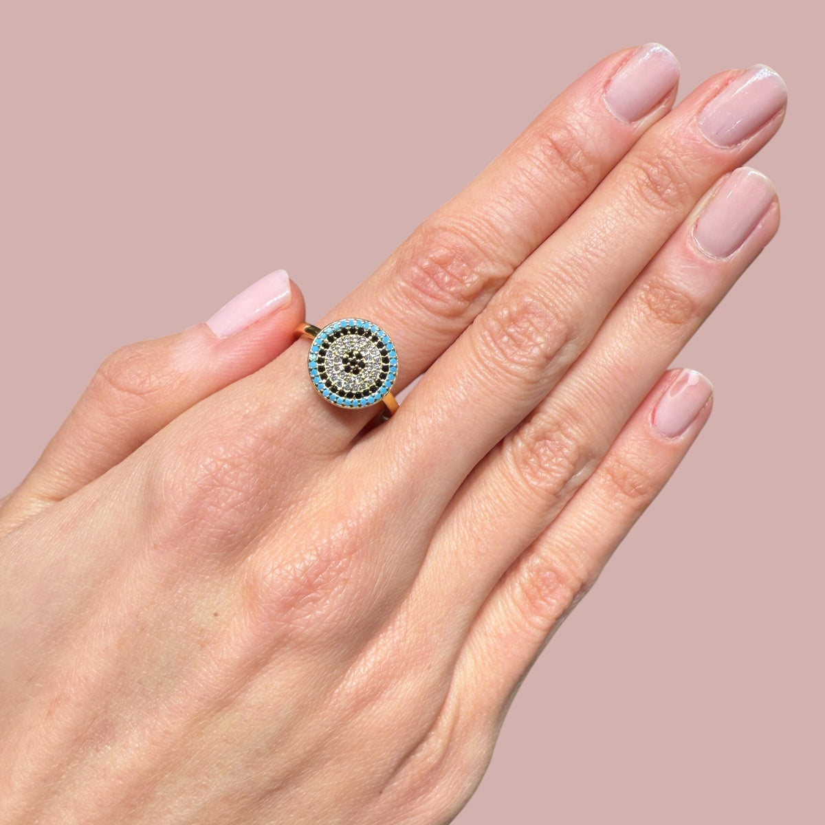 Turquoise Turkish Greek Evil Eye Rings