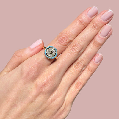 Turquoise Turkish Greek Evil Eye Rings