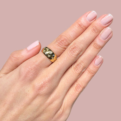 Moon & Star Galaxy Ring