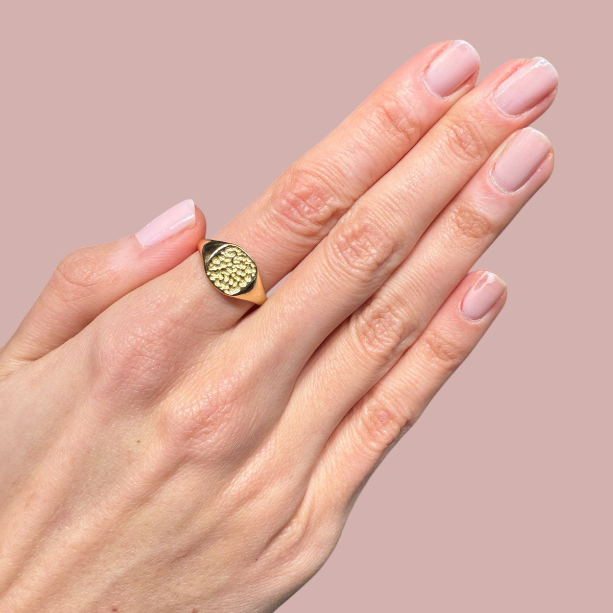 Hammered Square Signet Rings
