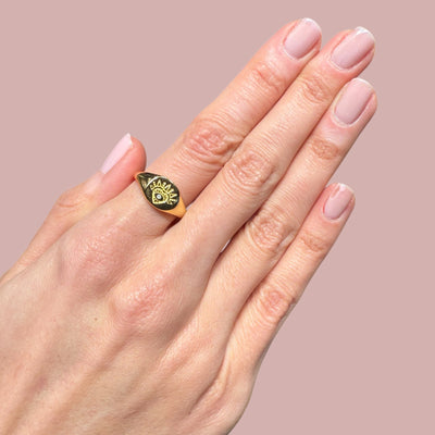 Heart Square Signet Rings