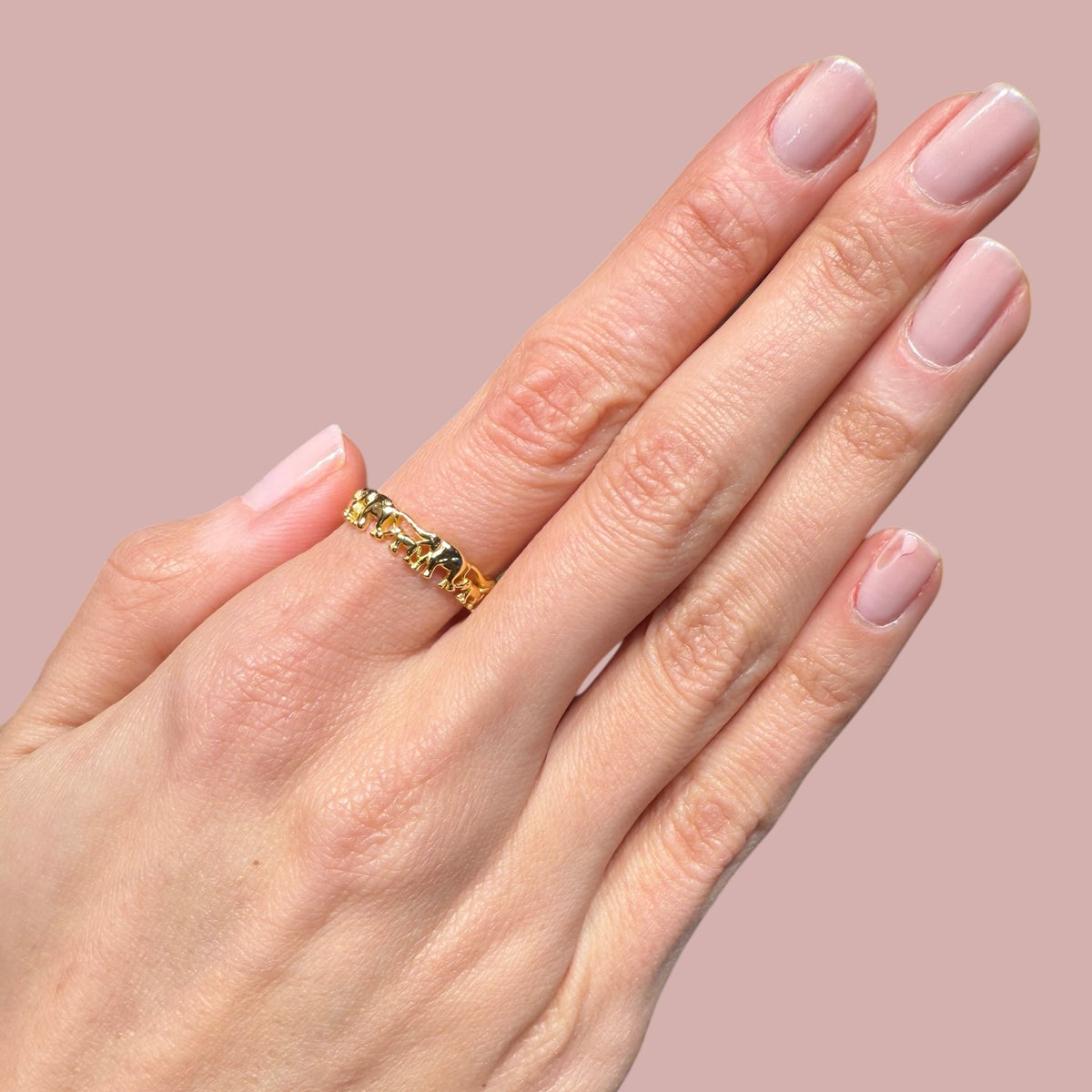 Elephant Family Eternity Rings