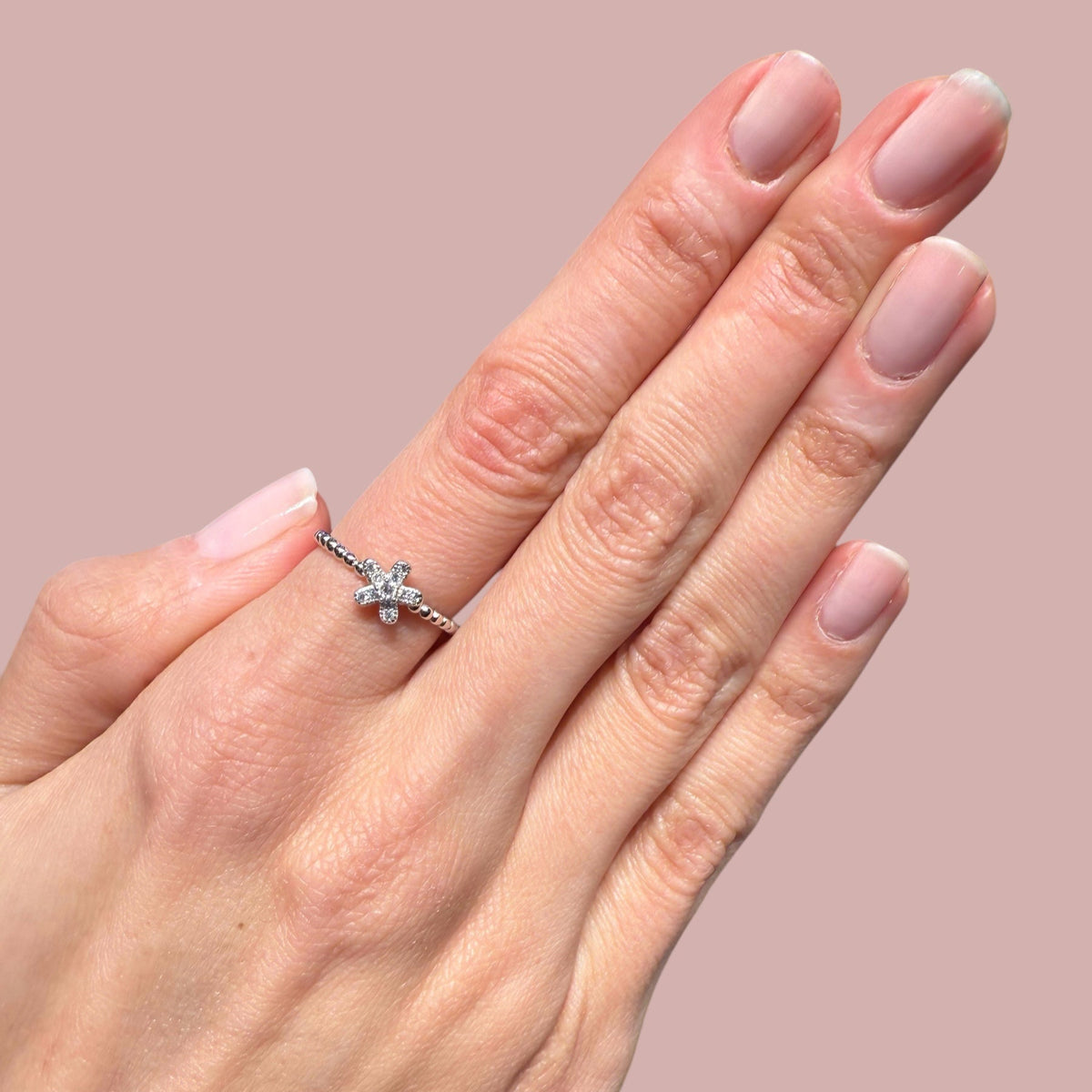 Flower Ball Band Rings