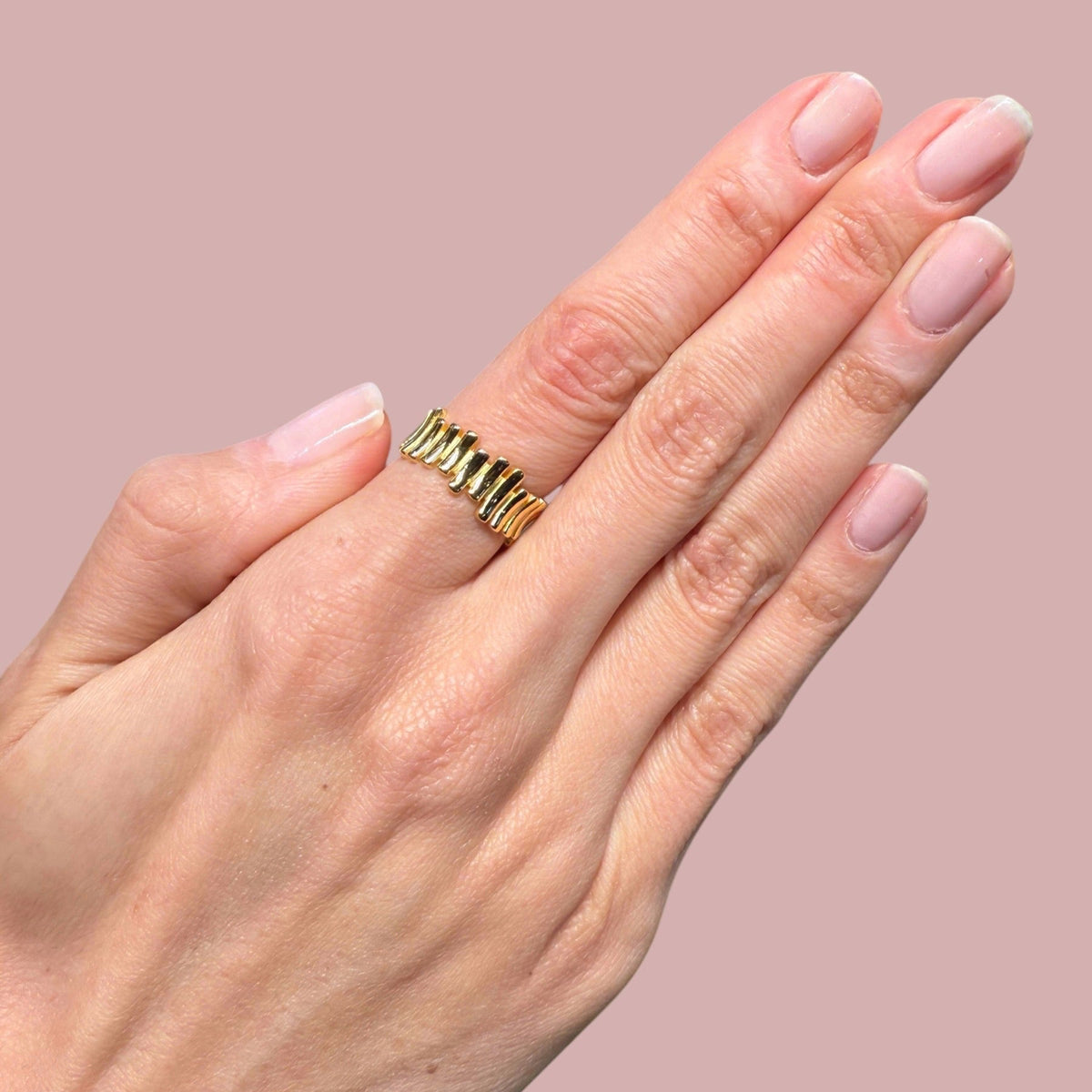 Irregular Bars Signet Rings