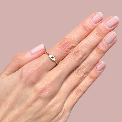 Enamel Blue Eye Rings