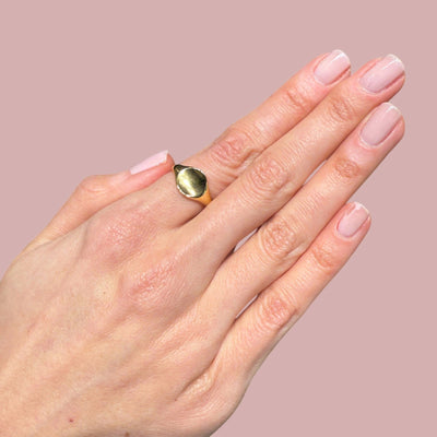 Round Pit Signet Rings