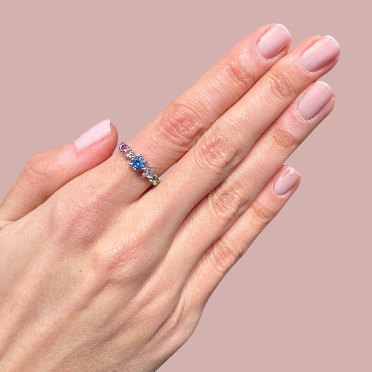 Colourful Half Eternity Ring