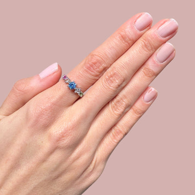 Colourful Half Eternity Ring