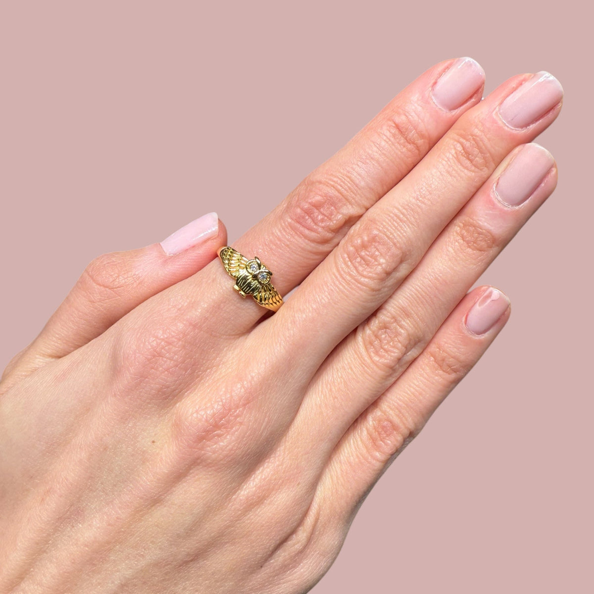 Owl Cz Ring