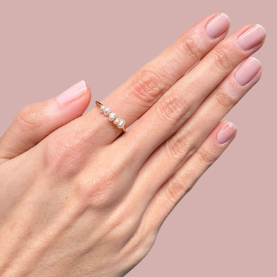 Half Eternity Pearl Rings
