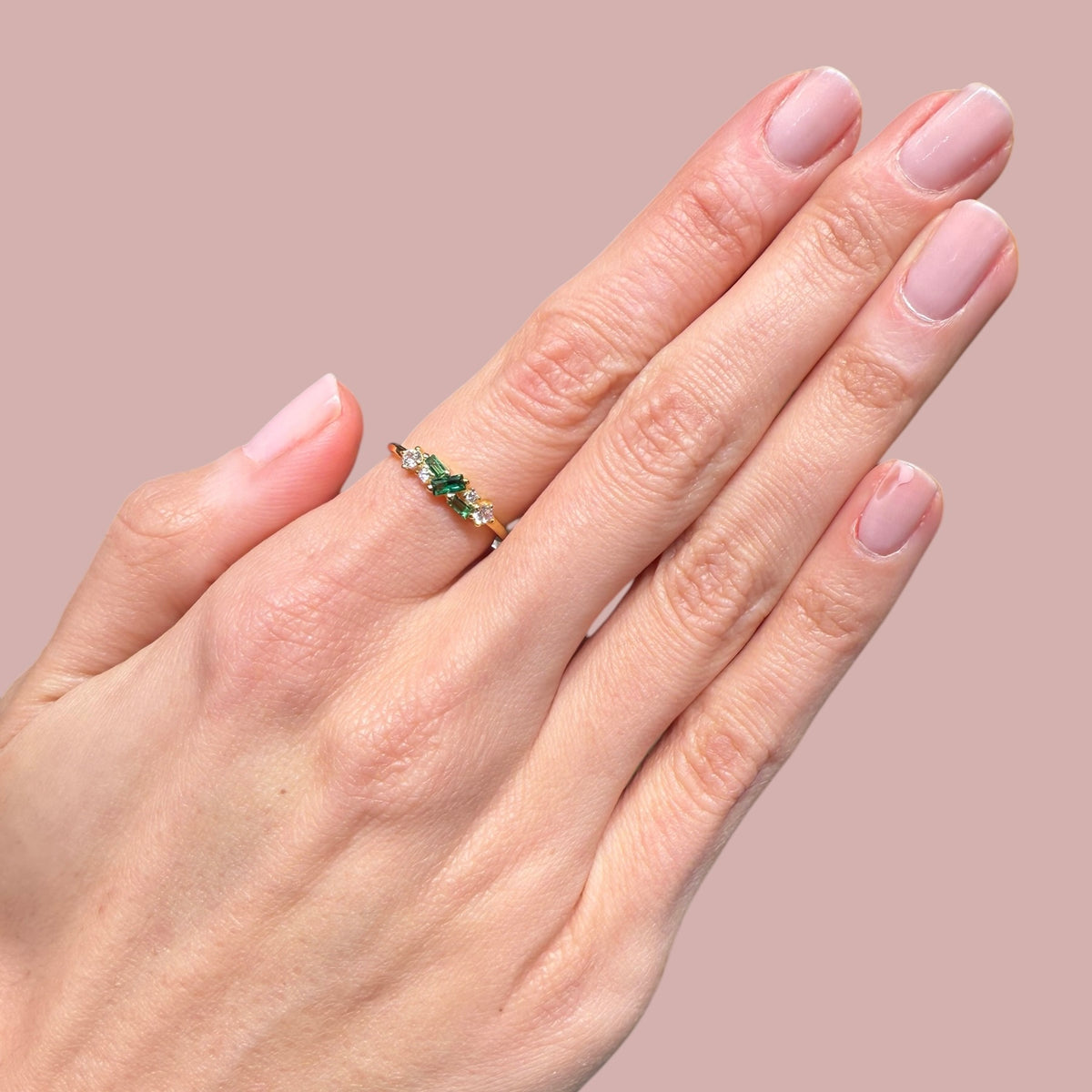 Emerald Look Cluster Rings