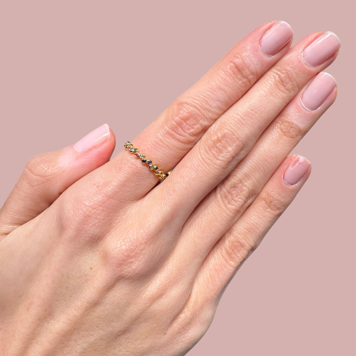 Rainbow All Round Eternity Rings