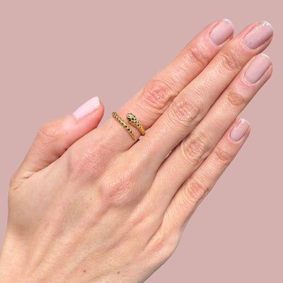 Adjustable Skin Detail Snake Ring