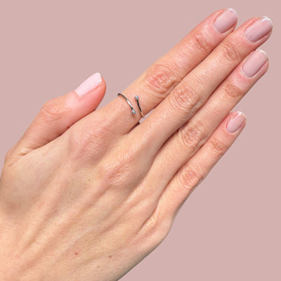 Adjustable Dainty Double Stone Rings