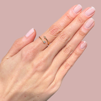 Adjustable Arrow CZ Rings