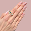 Adjustable Green Flowers Rings