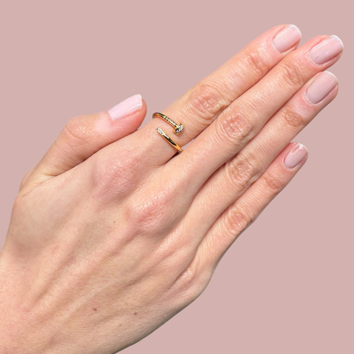 Adjustable CZ Nail Rings