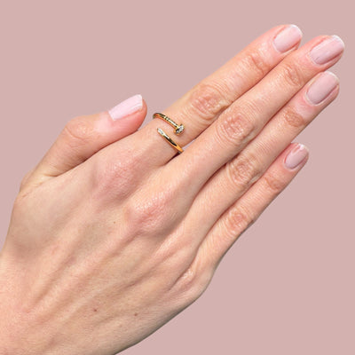 Adjustable CZ Nail Rings