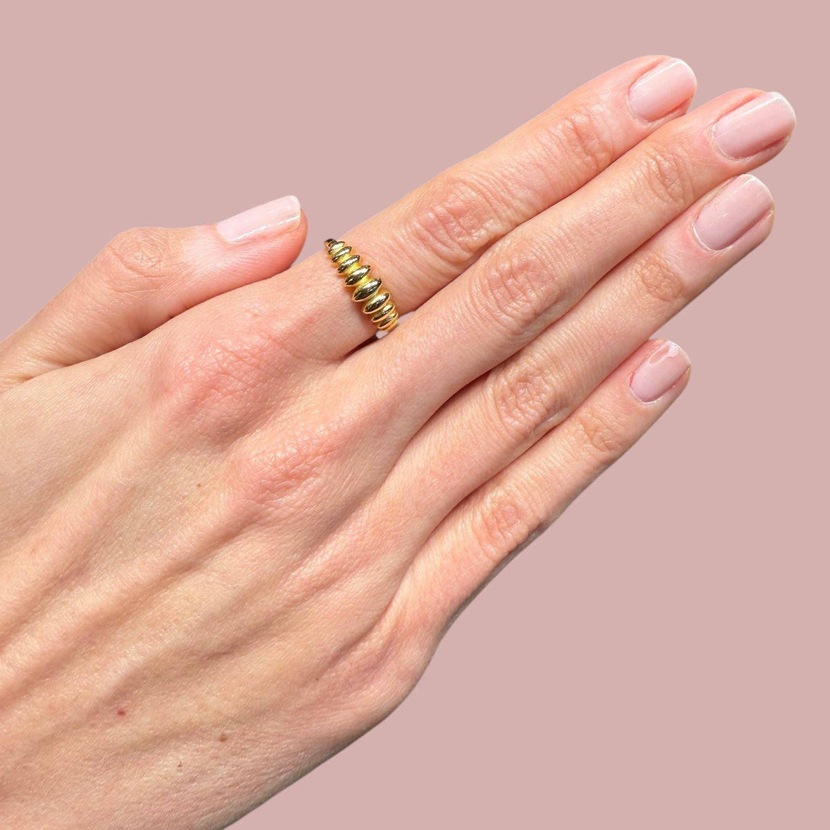 Thin Croissant Signet Rings