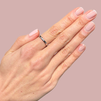Thin Stars Cz Band Rings