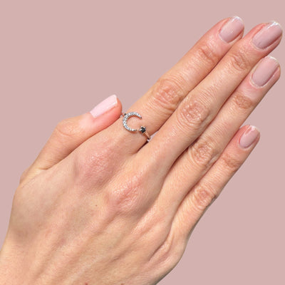 Small Moon Star Adjustable Rings