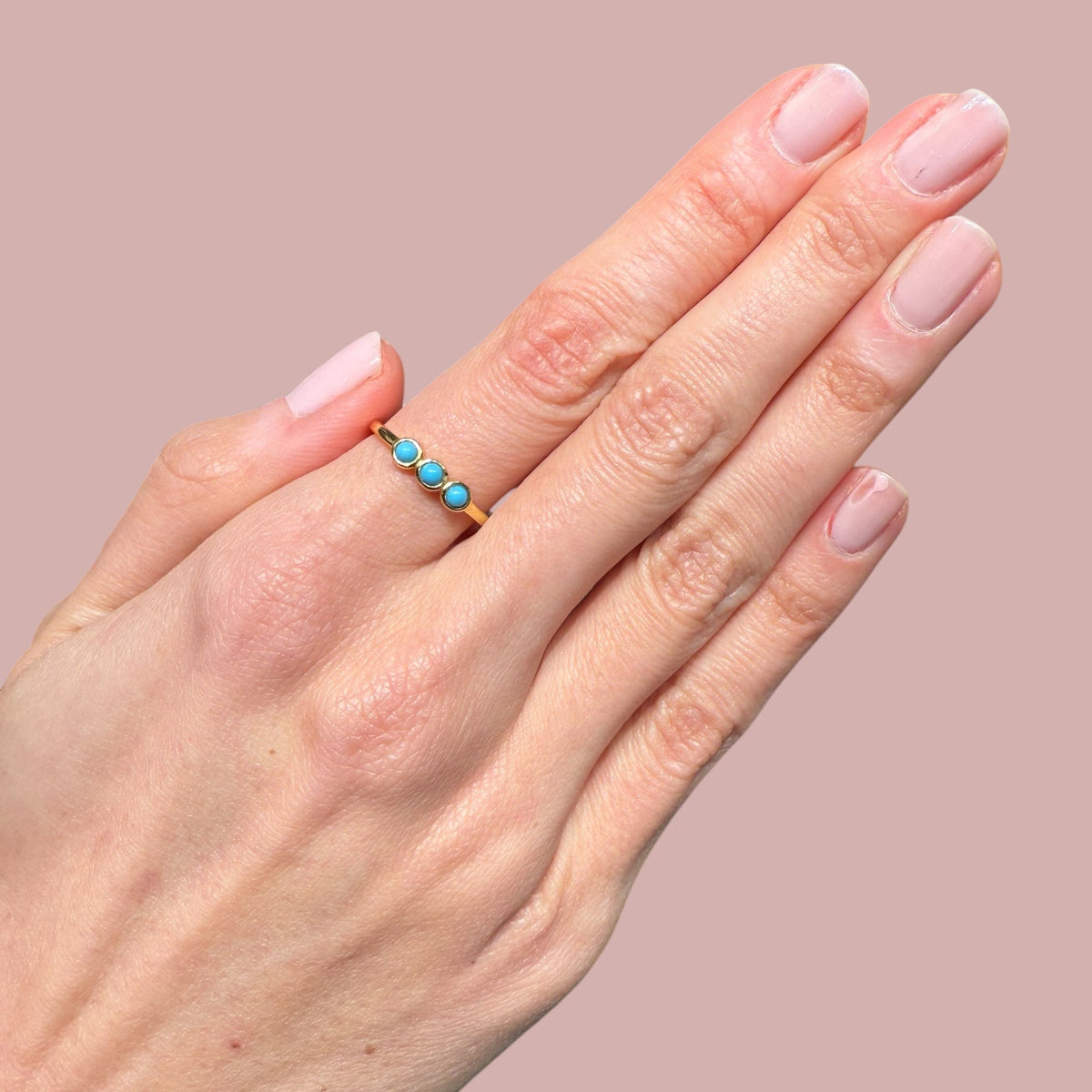 Turquoise Trio Rings