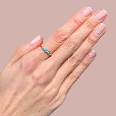 Turquoise Trio Rings