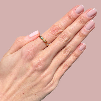 Rainbow Half Eternity Rings