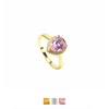 Pink Single Stone Drop Rings