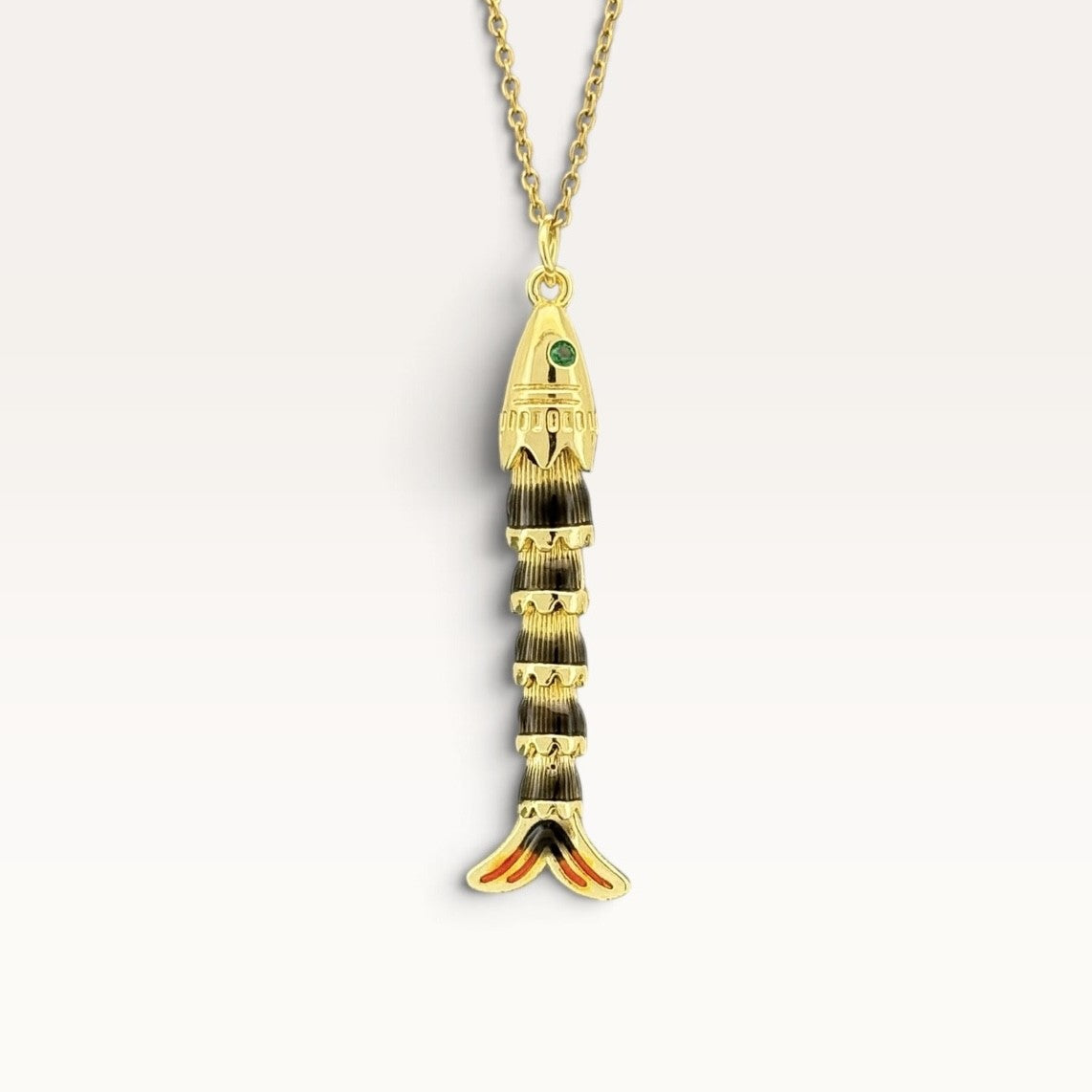 Bronze Striped Sardine Necklace