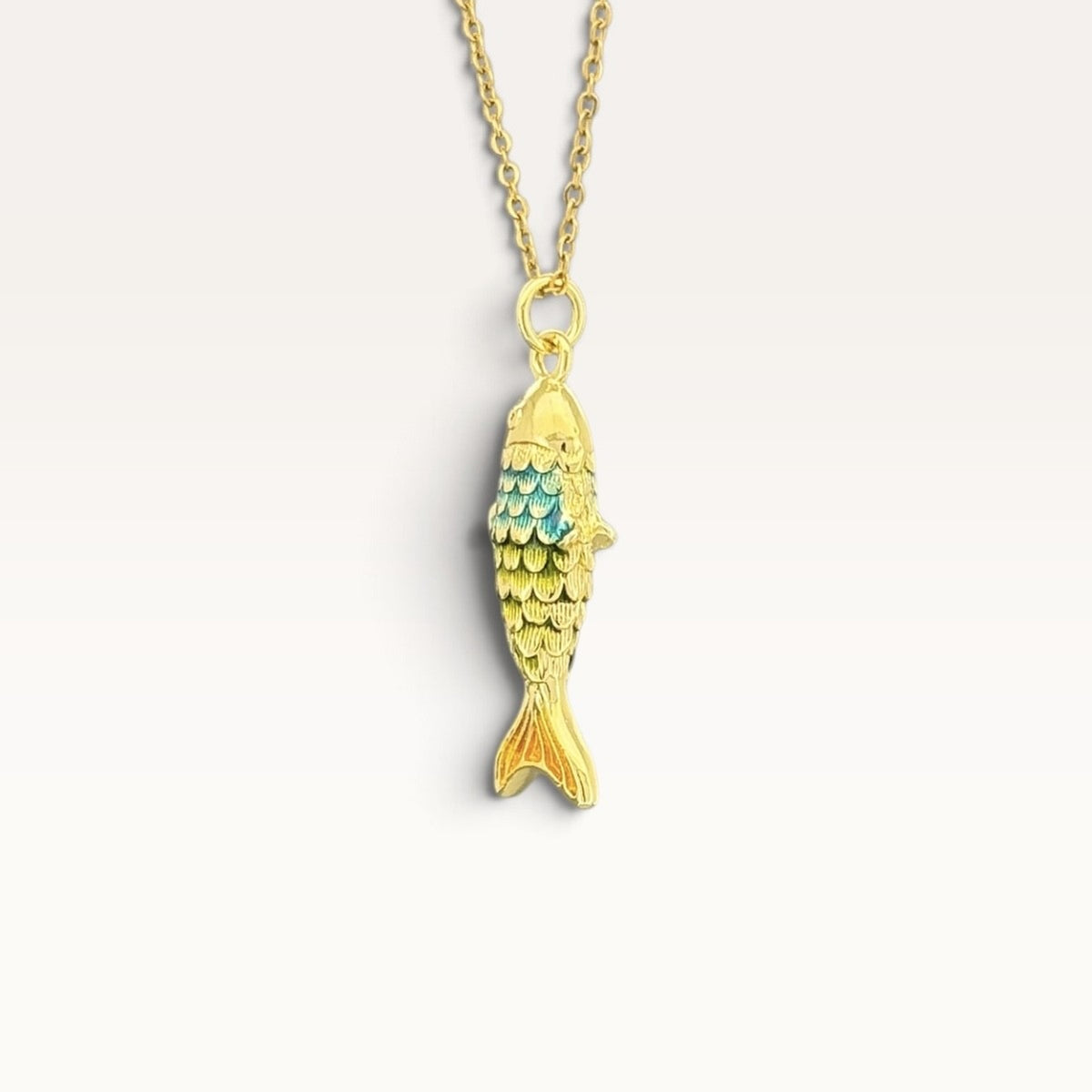 Turquoise Ombre Fish Pendant Necklace