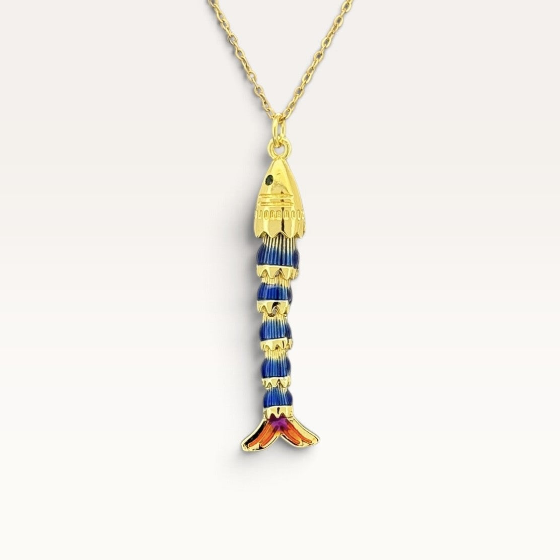 Blue Striped Sardine Necklace