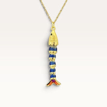 Blue Striped Sardine Necklace