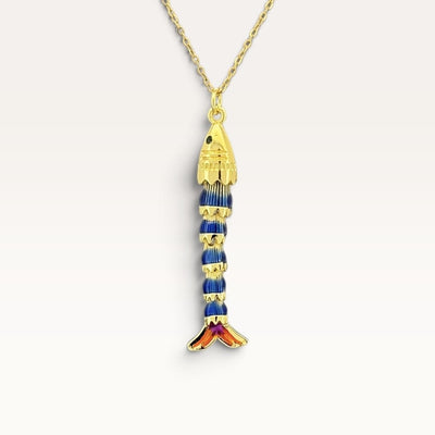 Blue Striped Sardine Necklace