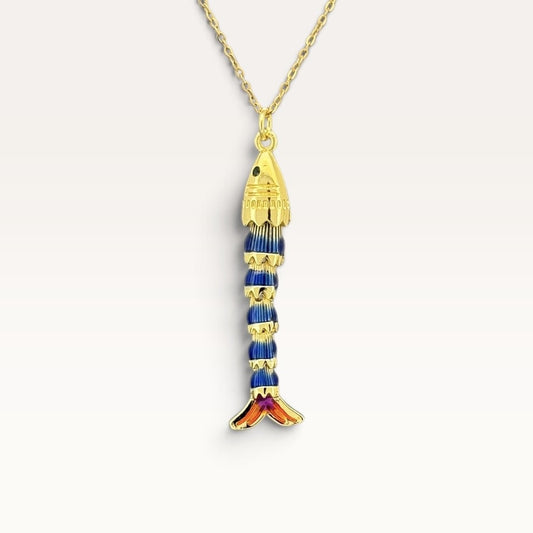 Blue Striped Sardine Necklace