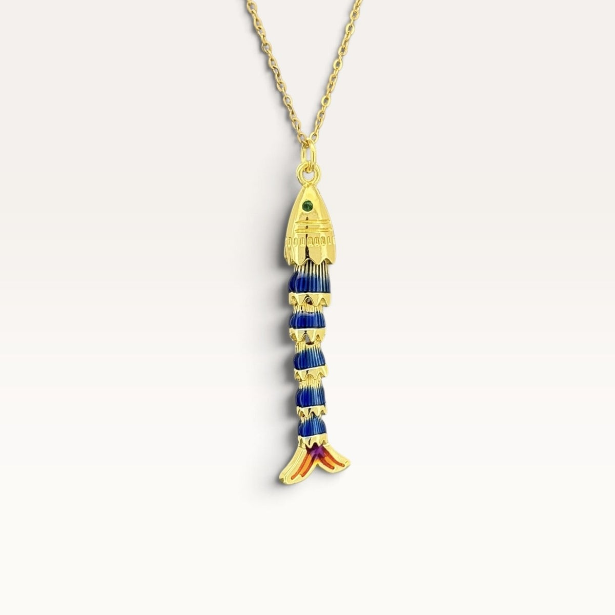 Blue Striped Sardine Necklace
