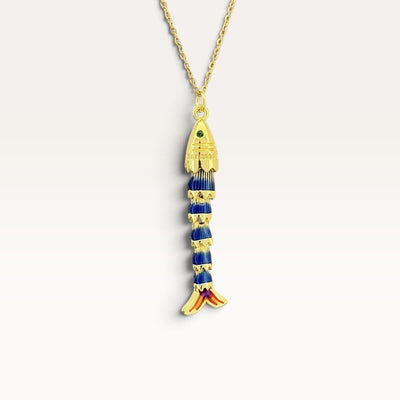 Blue Striped Sardine Necklace