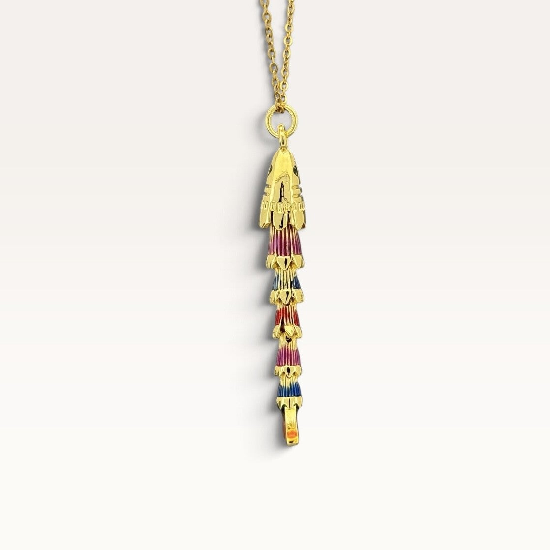 Rainbow Striped Sardine Necklace