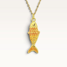 Peach Ombre Fish Pendant Necklace