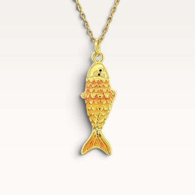 Peach Ombre Fish Pendant Necklace