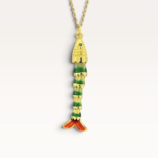 Green Striped Sardine Necklace