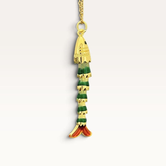 Green Striped Sardine Necklace