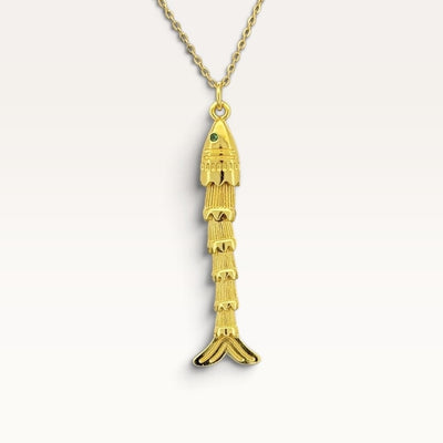 Gold Articulated Sardine Necklace