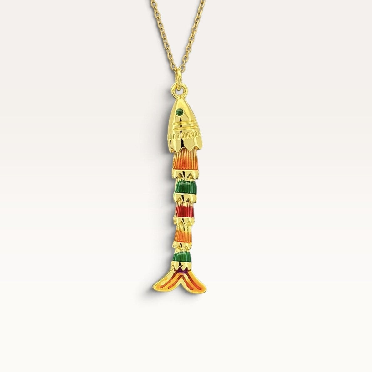 Sunset Striped Sardine Necklace