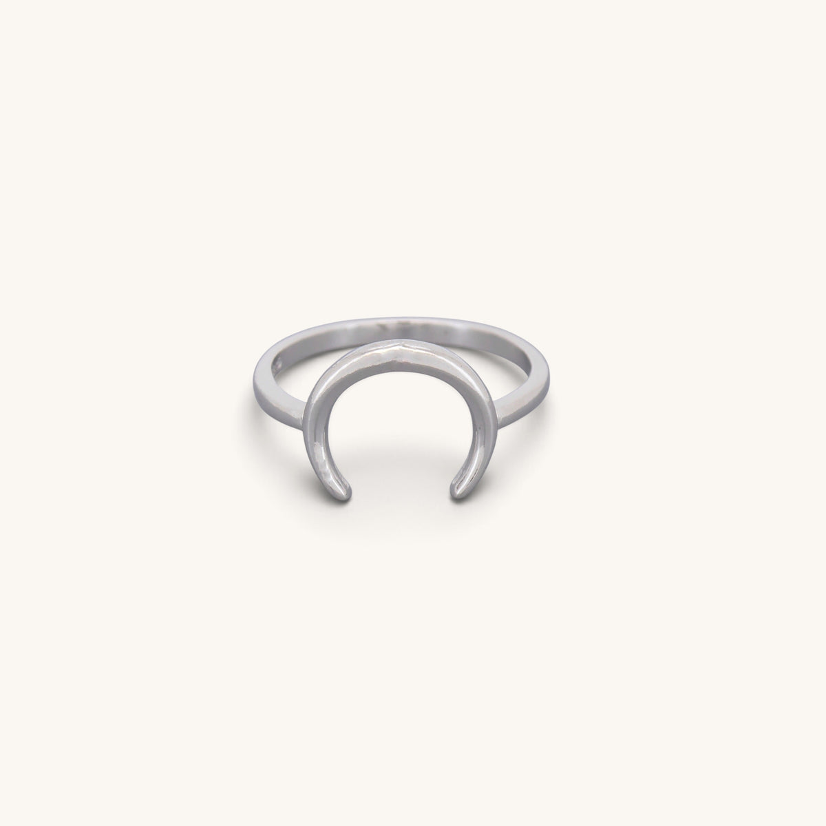 Sterling Silver Half Moon Horn Rings